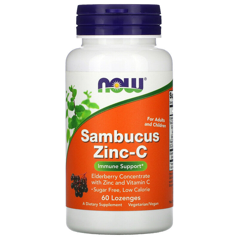 Now Foods, Sambucus Zinc-C, 60 Lozenges - Ultimate Sup Singapore