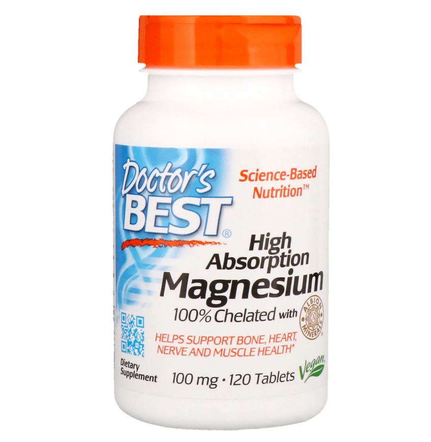 Doctor's Best, Magnesium Glycinate 100mg High Absorption 100% Chelated with Albion Minerals, 120-240 tabs - Ultimate Sup Singapore