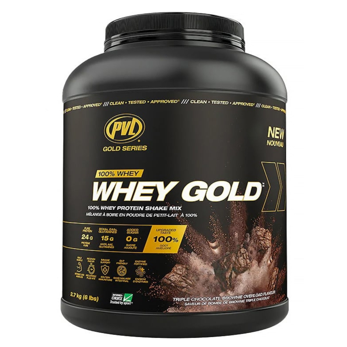 PVL Gold Series Whey Gold Protein Powder With Ultra- Filtered Whey Protein Concentrate, No Artificial Colors and Gluten Free, 6lb - Ultimate Sup Singapore