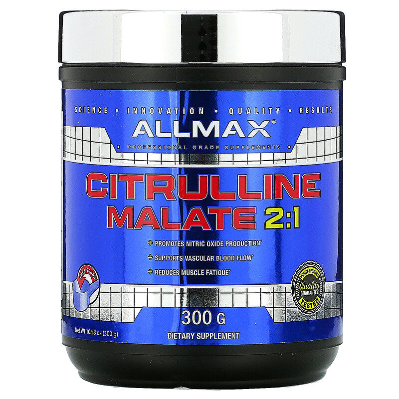 ALLMAX Nutrition, Citrulline Malate, Vascular Blood Flow, ATP + PUMP Unflavored 300g - Ultimate Sup Singapore