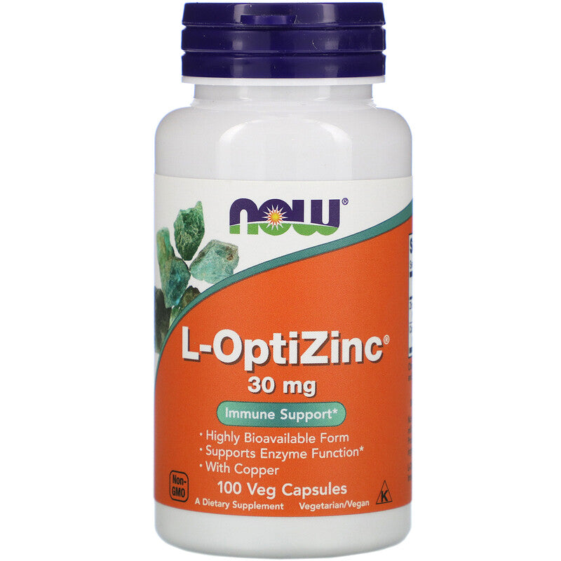 Now Foods, L-OptiZinc | Zinc & Copper, 30 mg, 100 Veg Capsules - Ultimate Sup Singapore