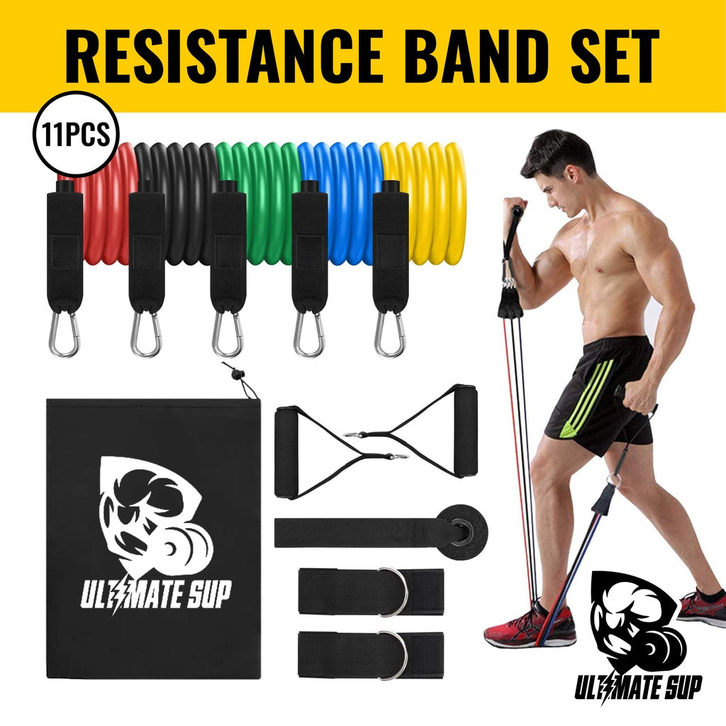 Ultimate Sup, 11pcs Resistance Band Set, Premium Set - Ultimate Sup Singapore