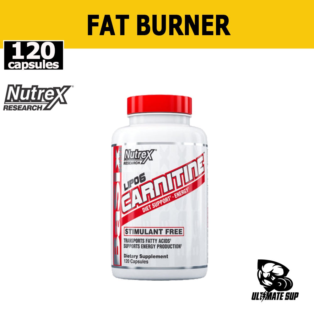 Nutrex Lipo-6 Carnitine, Reduces Body Fat, Increases Endurance, Stimulant Free, Fast Absorbing Capsules, 120 Capsules - Ultimate Sup Singapore