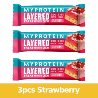 Myprotein, Layered, 3-12 bars, 3pcs strawberry