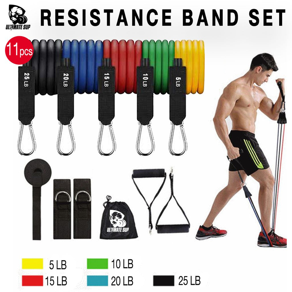 Ultimate Sup, 11pcs Premium Resistance Band Set - Ultimate Sup Singapore