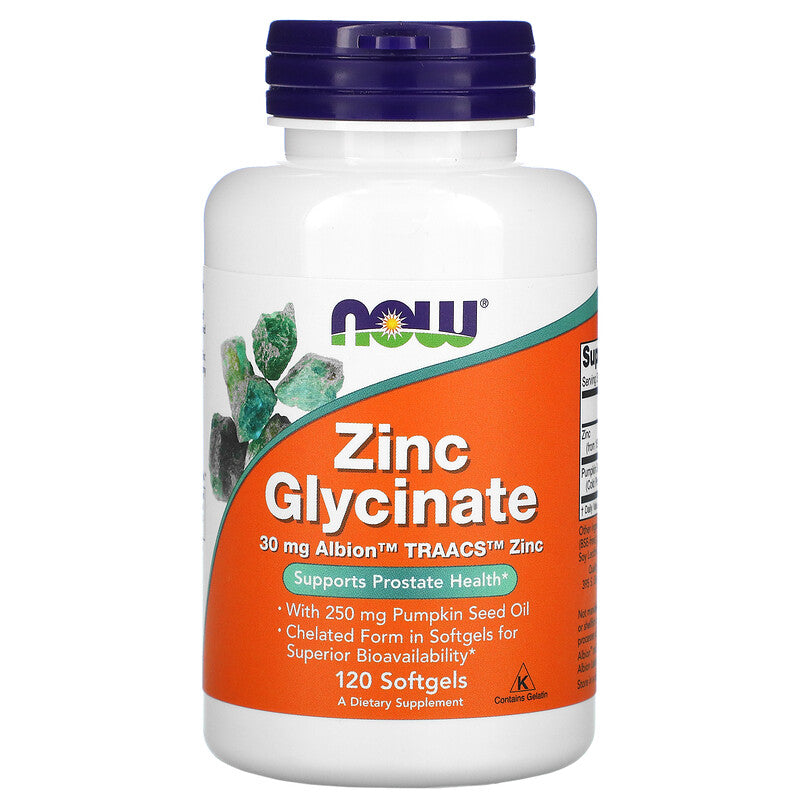 Now Foods, Zinc Glycinate, 120 Softgels - Ultimate Sup Singapore