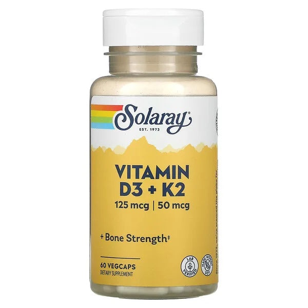 Solaray Vitamin D3 + K2, 60-120 Vegcaps - Ultimate Sup Singapore