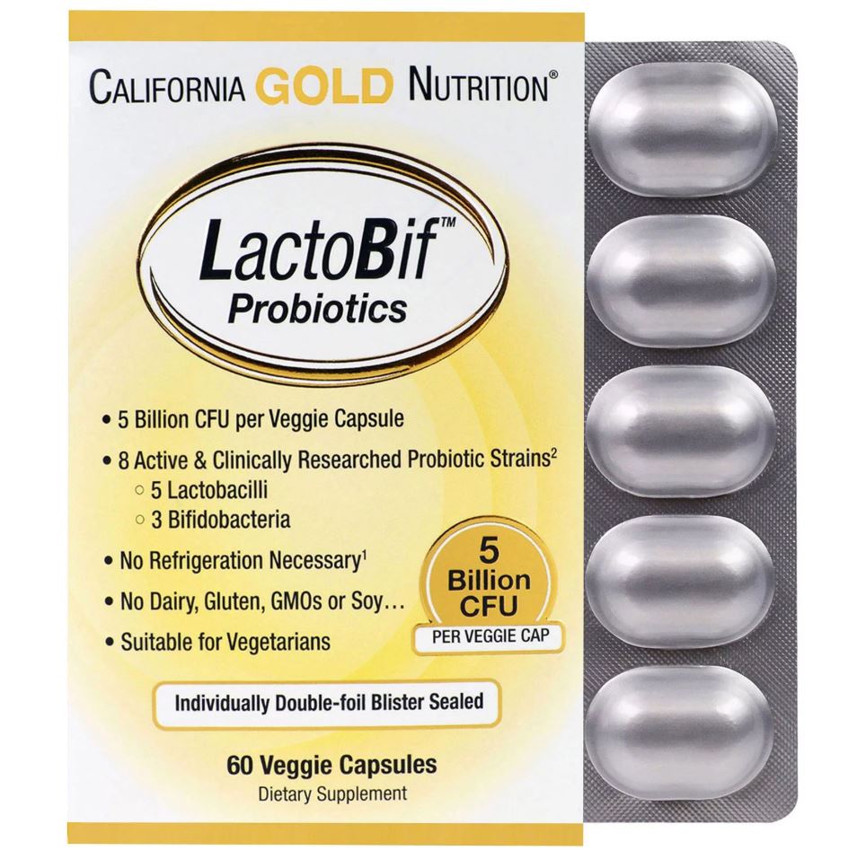 California Gold Nutrition, LactoBif Probiotics, 5 Billion CFU, 60 Veggie Capsules - Ultimate Sup Singapore