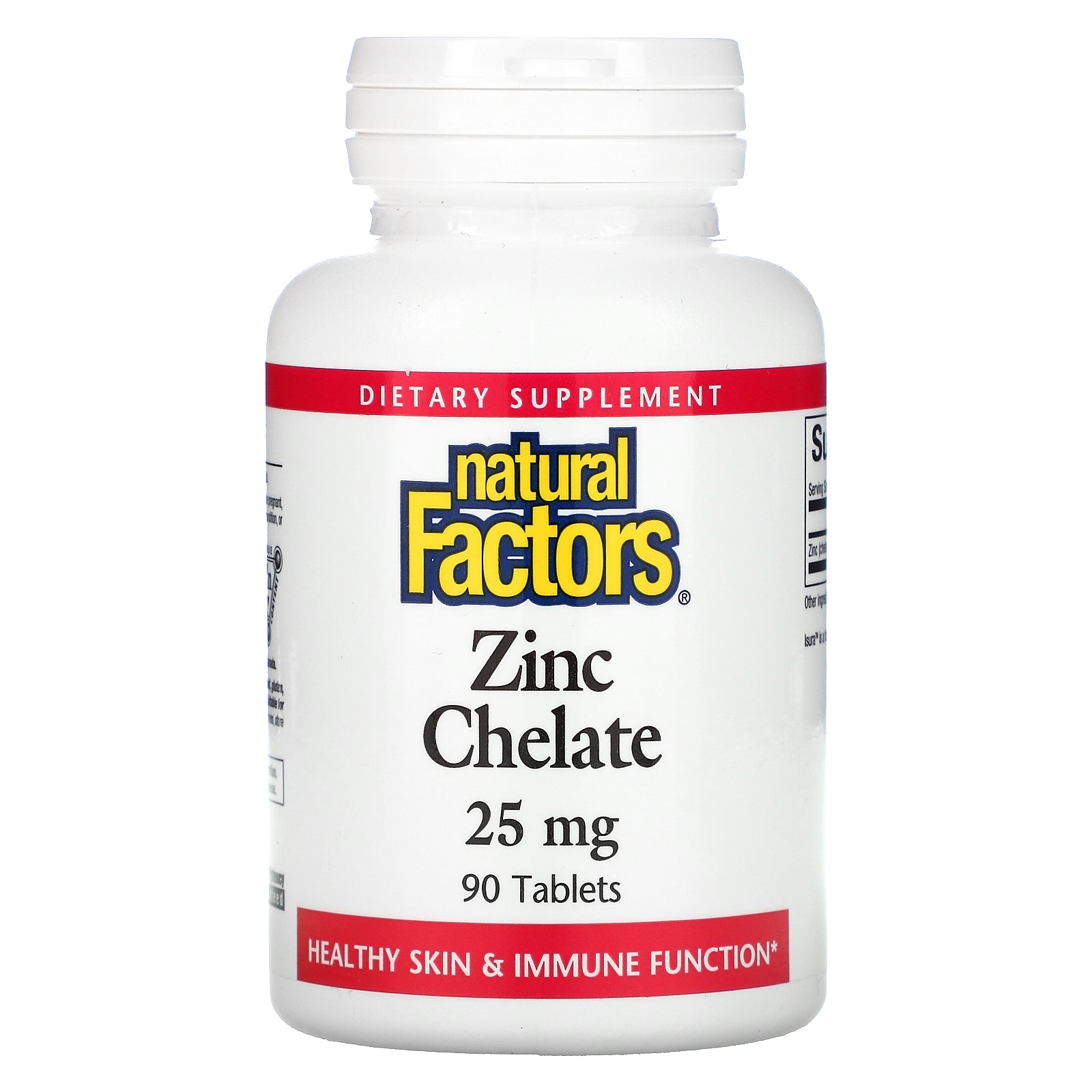 Natural Factors, Zinc Chelate, Immunity Booster, 25 mg, 90 Tablets - Ultimate Sup Singapore