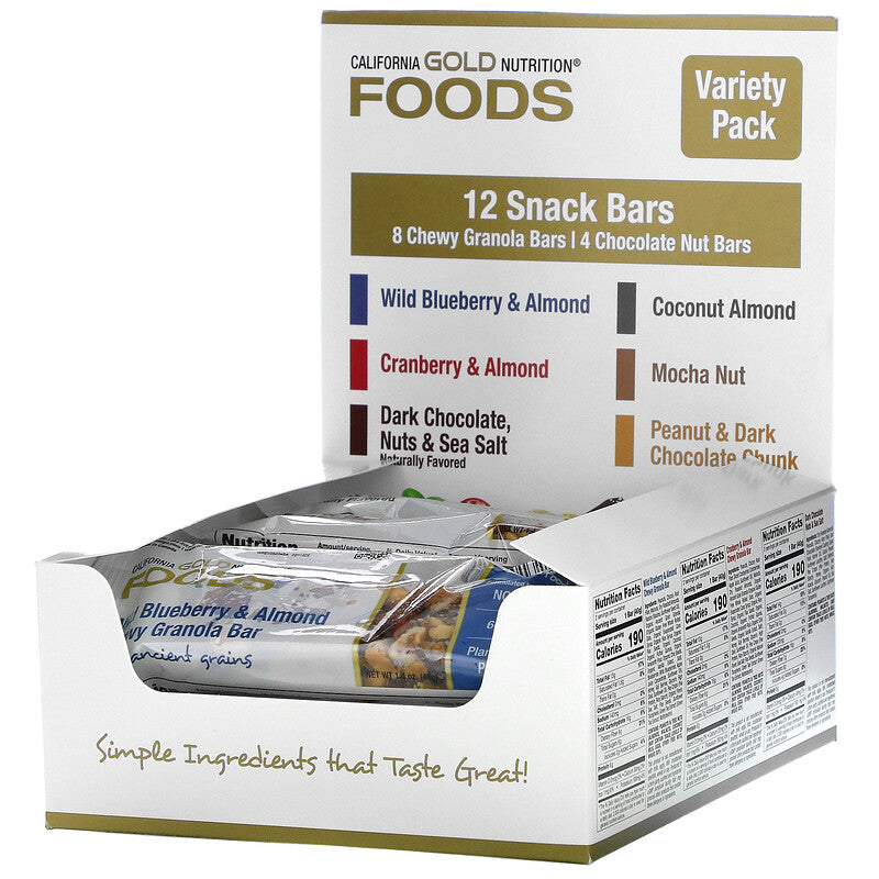 California Gold Nutrition | Variety Pack Snack Bars | 12 Bars 40g Each - Ultimate Sup Singapore