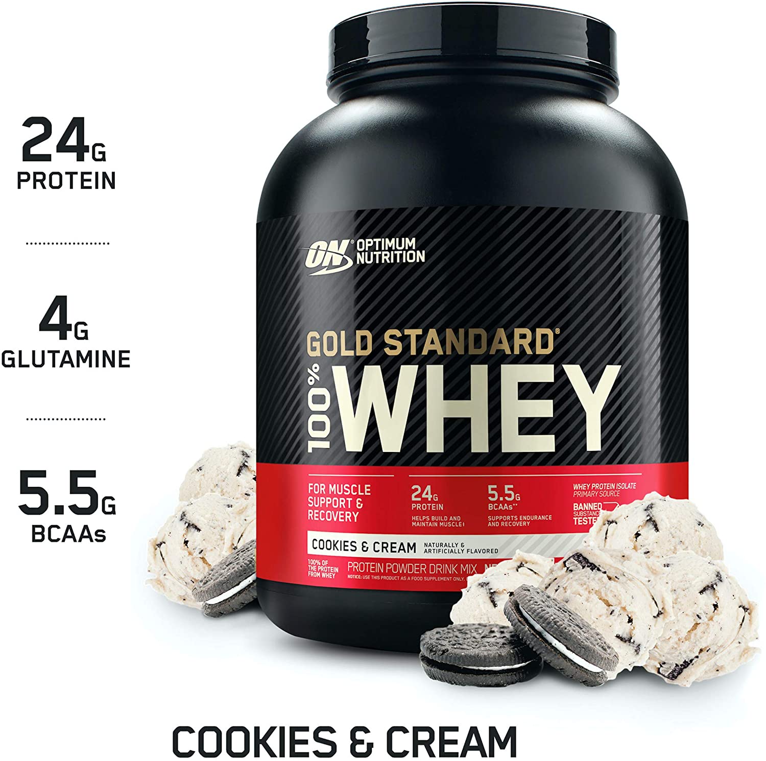 Optimum Nutrition, Gold Standard, 100% Whey, 1lb (454g) / 2lbs (907g) / 5 lbs (2.27 kg) / 10lbs (4.54kg) - Ultimate Sup Singapore