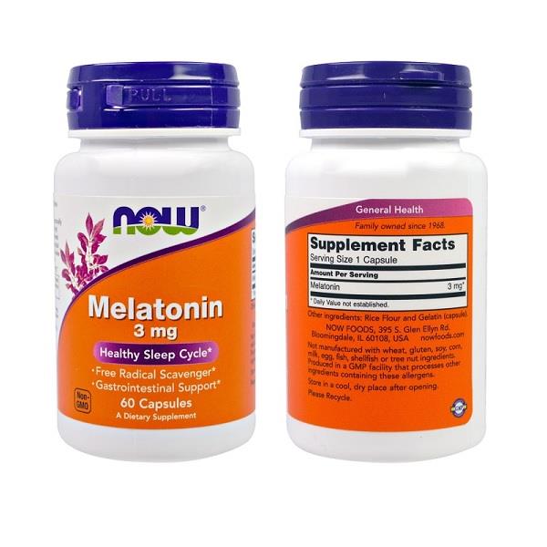 Now Foods, Melatonin, 3 mg, 60-180 Capsules - Ultimate Sup Singapore