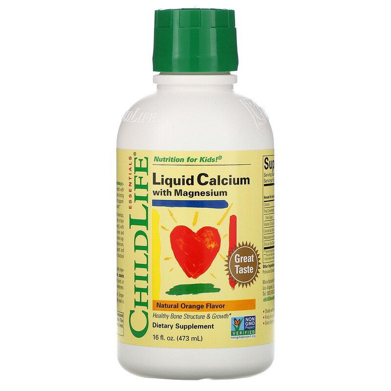 ChildLife, Liquid Calcium with Magnesium, Natural Orange Flavor, 16 fl oz (474 ml) - Ultimate Sup Singapore