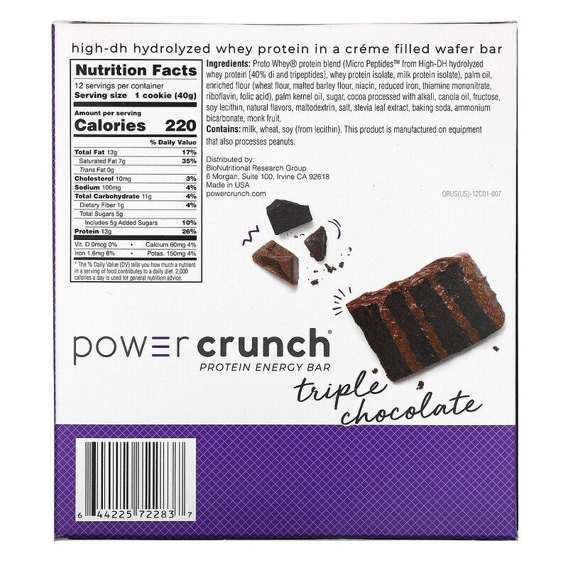 Power Crunch, Protein Bar Energy, Protein Worth Craving, High Protein, 3-12 Energy Bar, 40g Each, 13g Protein - Ultimate Sup Singapore