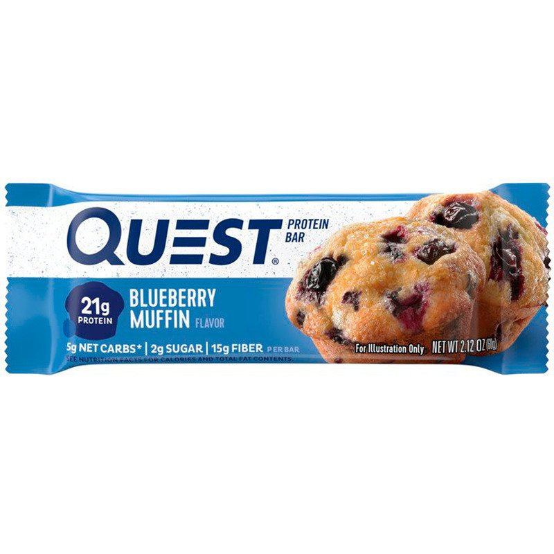 Quest Nutrition, Protein Bar, Various Flavors, 12 Bars, 60g Each, 3pcsBlueberryMuffin