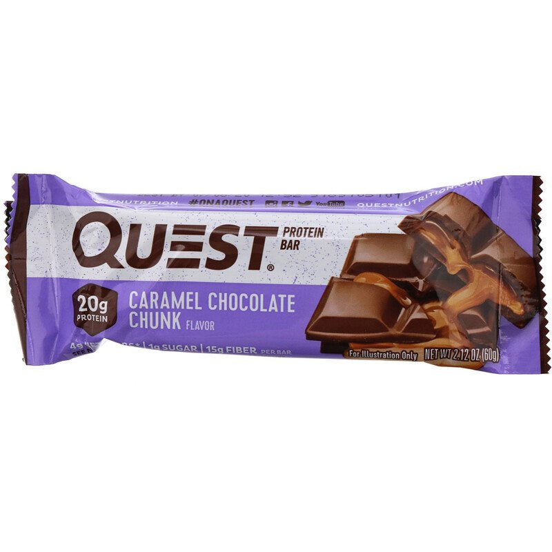 Quest Nutrition, Protein Bar, Various Flavors, 12 Bars, 60g Each, 3pcsCaramelChoco