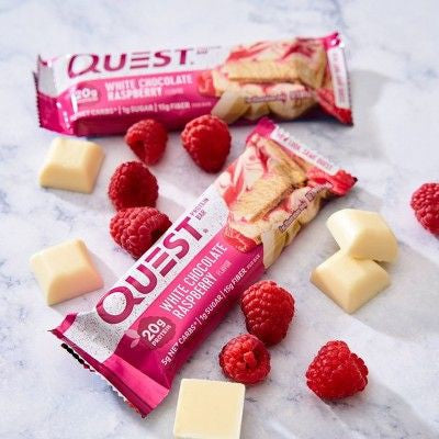 Quest Nutrition, Protein Bar, Various Flavors, 12 Bars, 60g Each, 3pcsWhiteRaspberry