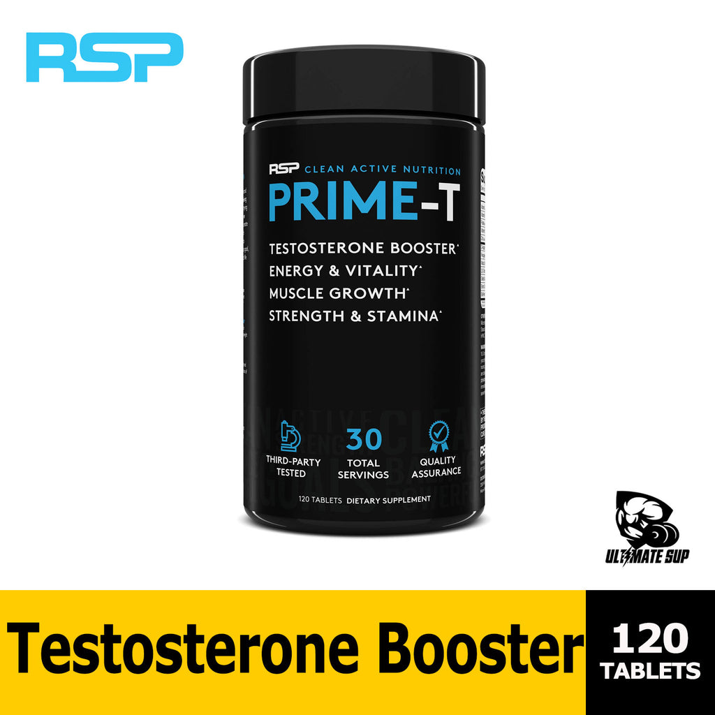 RSP Nutrition Prime T | Increase Free Testosterone | Lean Muscle Growth, Strength, Stamina &amp; Healthy Sleep | 120 tablets | Ultimate Sup