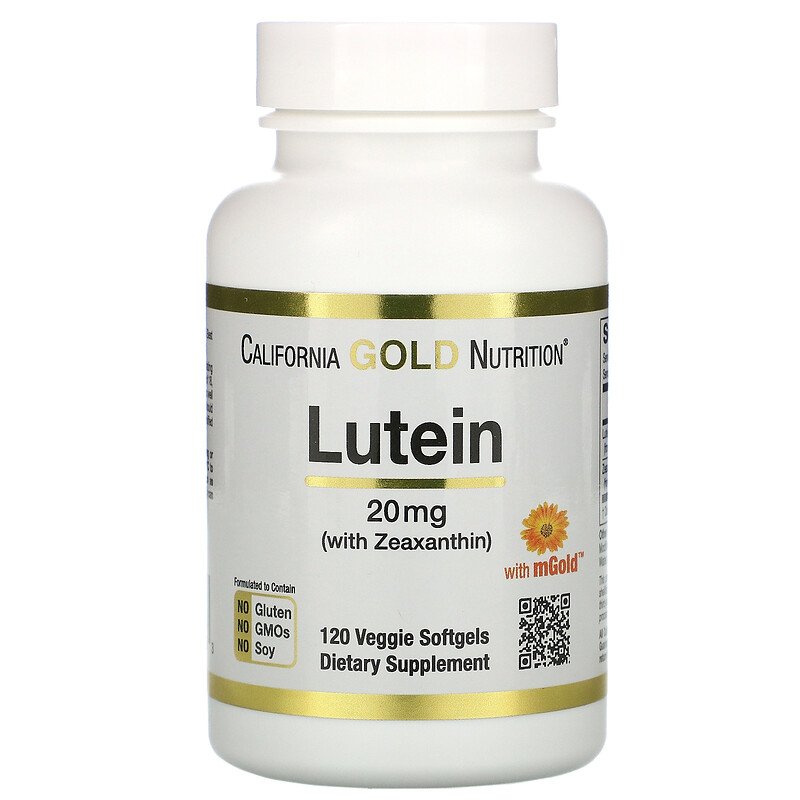 California Gold Nutrition, Lutein with Zeaxanthin, 20 mg, 120 Veggie Softgels - Ultimate Sup Singapore