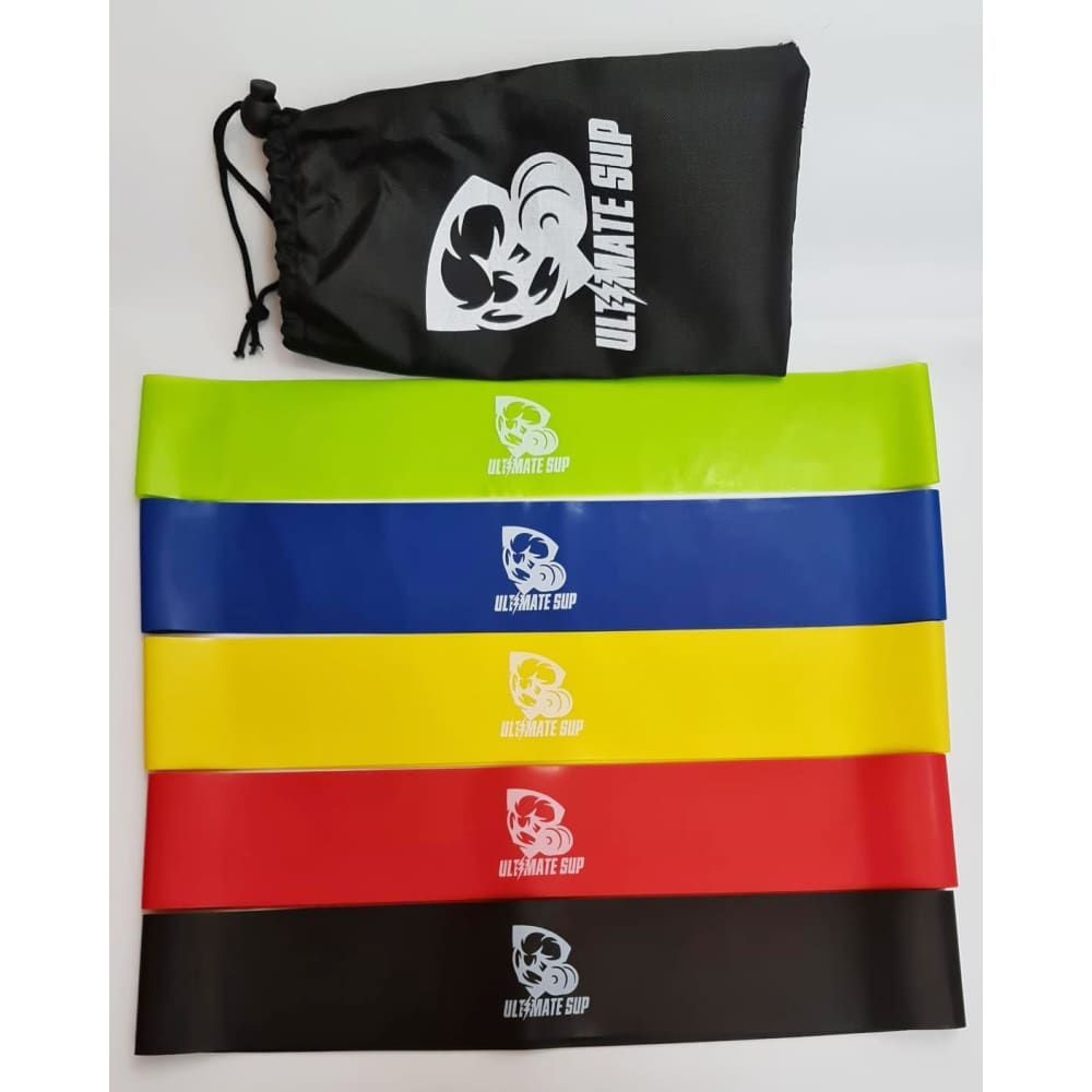 5 Piece Fitness Resistance Loop Band Set | 5 Levels Resistance Loop Bands | Build Muscle | Tone Abs &Butt - Ultimate Sup Singapore