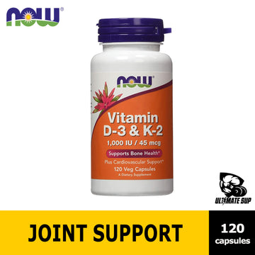 NOW Foods, Vitamin D3 & K2 | BONE HEALTH | CARDIOVASCULAR SUPPORT, 120 Veg Capsules - Ultimate Sup Singapore