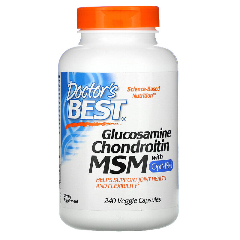 Doctor's Best, Glucosamine Chondroitin MSM with OptiMSM, 240-360 Veggie Caps - Ultimate Sup Singapore