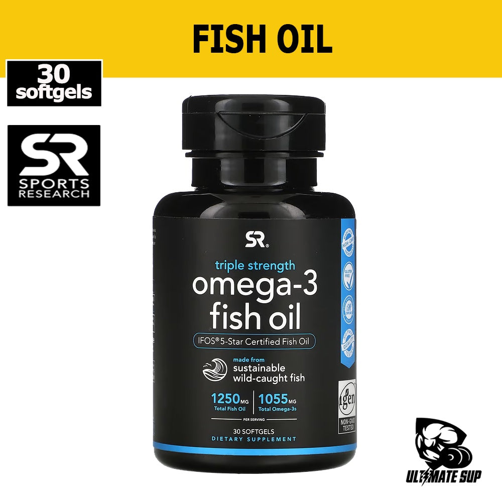 Sports Research, Omega-3 Fish Oil, 1250 mg, 30-180 Softgels - Ultimate Sup Singapore