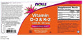 NOW Foods, Vitamin D3 & K2 | BONE HEALTH | CARDIOVASCULAR SUPPORT, 120 Veg Capsules - Ultimate Sup Singapore