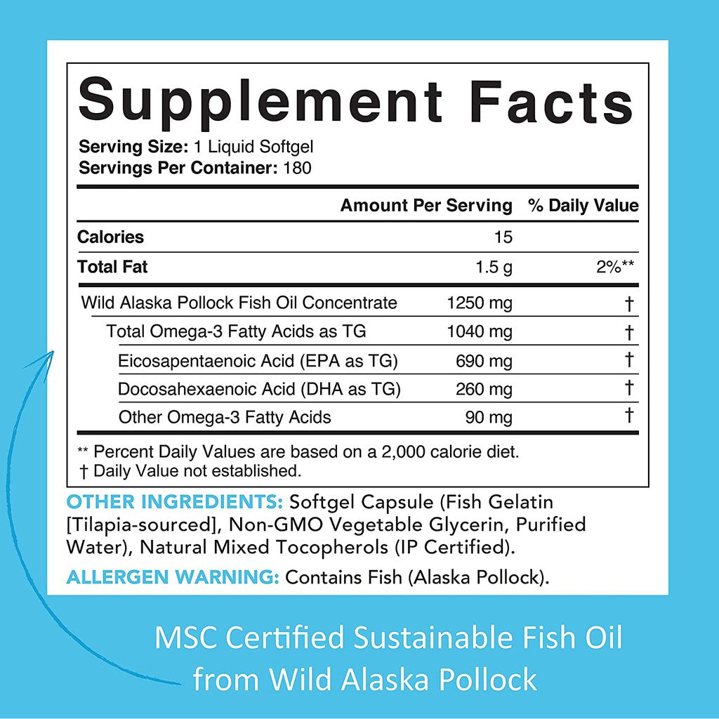 Sports Research, Omega-3 Fish Oil, 1250 mg, 30-180 Softgels - Ultimate Sup Singapore