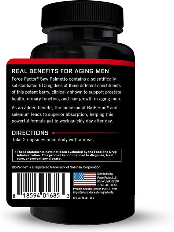 Force Factor, Saw Palmetto, Prostate, Prostate Supplement, Promote Hair Growth, 60 Capsules - Ultimate Sup Singapore