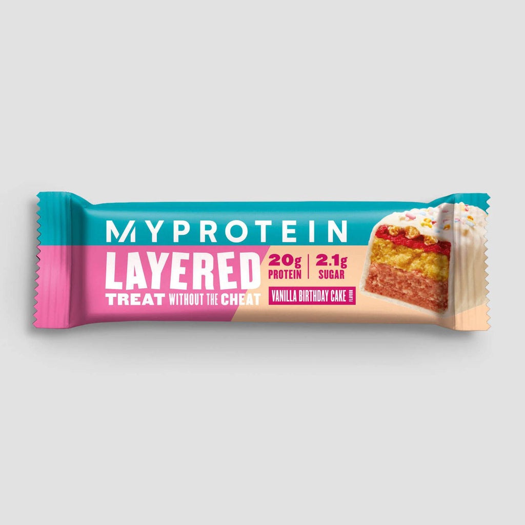 Myprotein, Layered, 3-12 bars, vanilla birthday cake