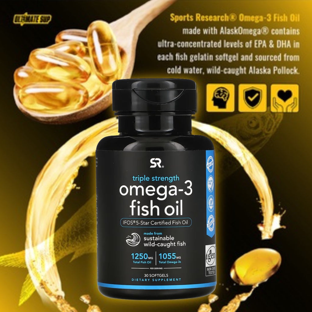 Sports Research, Omega-3 Fish Oil, 1250 mg, 30-180 Softgels - Ultimate Sup Singapore