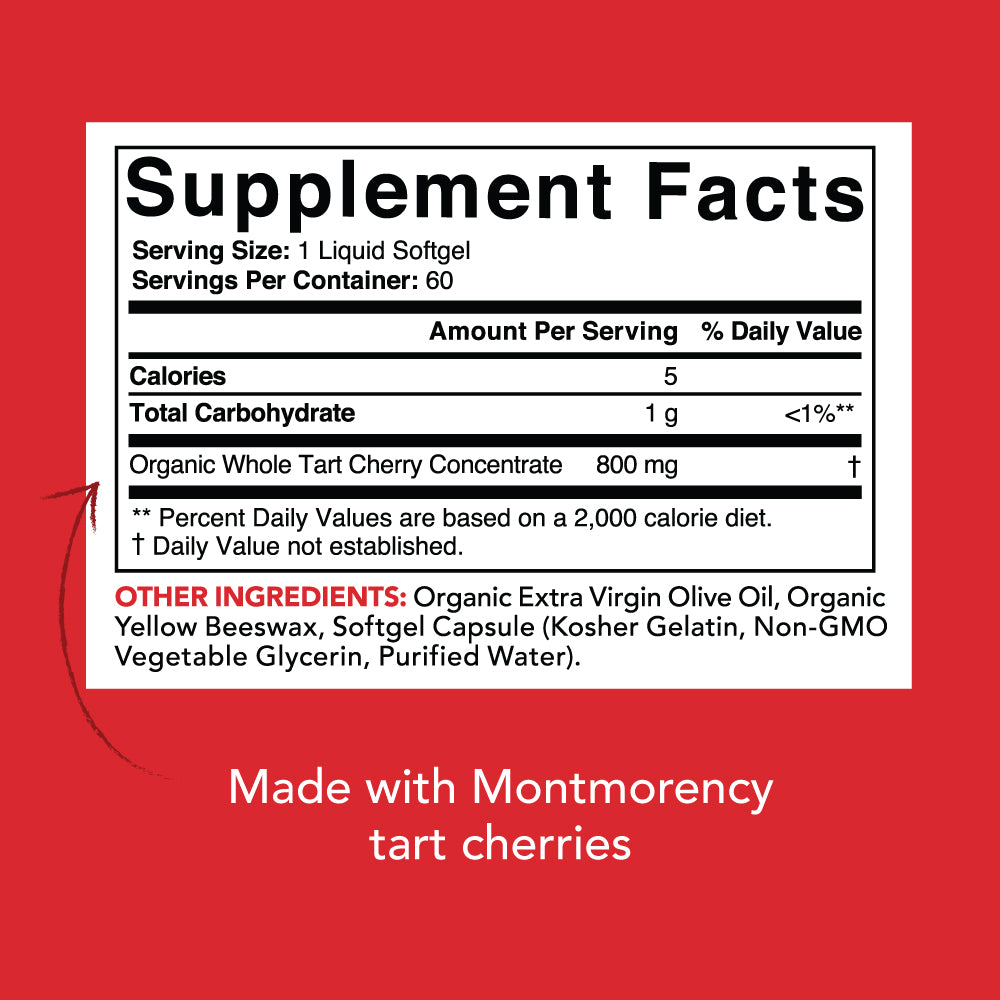 Sports Research, Tart Cherry Concentrate, Sleep supplement, Dietary Supplement, Gluten Free, 800 mg, 60 Softgels - Ultimate Sup Singapore