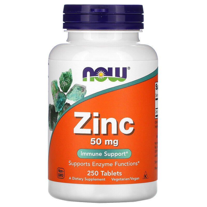 Now Foods, Zinc Gluconate, 50 mg, 100-250 Tablets | Support immune, skeletal, neurological & endocrine system - Ultimate Sup Singapore