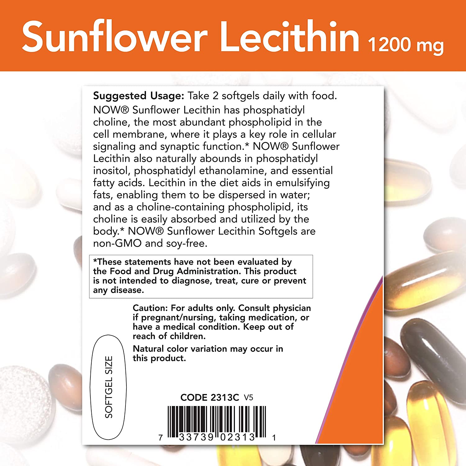 NOW Supplements Sunflower Lecithin 1200mg with Phosphatidyl Choline | Nervous System Support 200 Softgels - Ultimate Sup Singapore