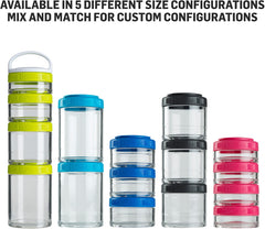 GoStak Portable Stackable Protein Powder Containers Starter 4Pak Sundesa  Stack 3 color options