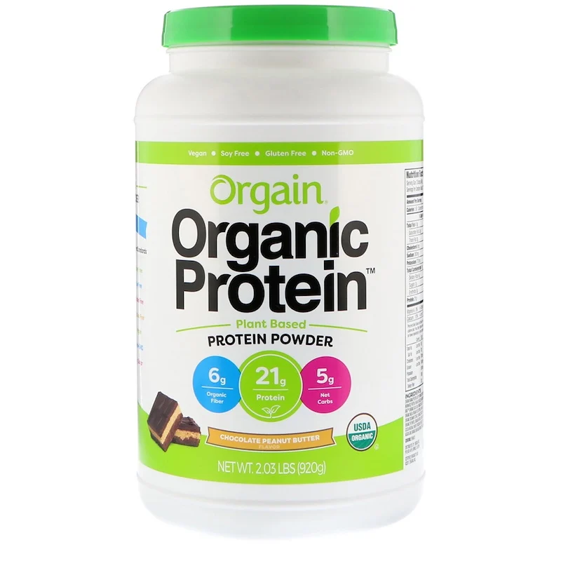 Orgain Organic Plant Based Protein Powder, Vanilla Bean - Vegan, Low Net Carbs, Non Dairy, Gluten Free, Lactose Free, No Sugar Added, Soy Free, Kosher, Non-GMO, 1.02 - 2.03lbs, 10-20 servings - Ultimate Sup Singapore