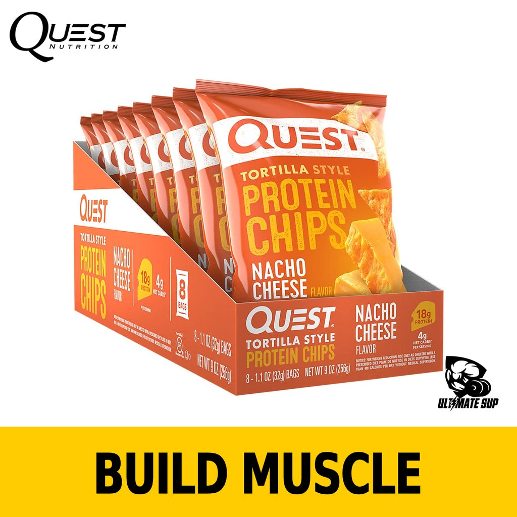 Quest Nutrition, Protein Chips, 3 Packs - 8 Packs, 32g Each, nacho chese