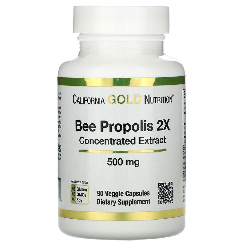 California Gold Nutrition, Bee Propolis 2X, 500 mg, 90-240 Caps - Ultimate Sup Singapore