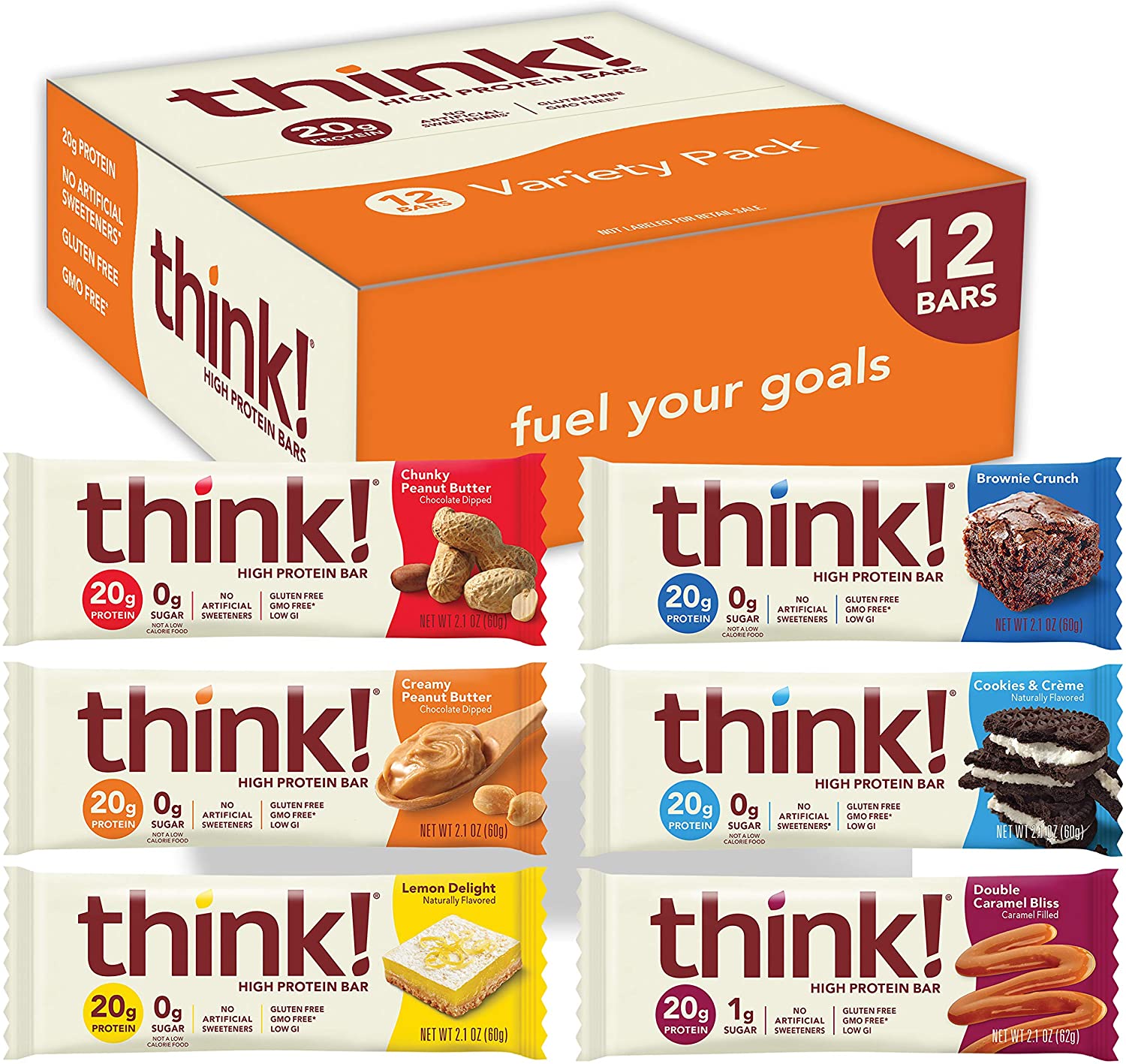 Think !, High Protein Bars, Brownie Crunch, 10 Bars, 2.1 oz (60 g) Each - Ultimate Sup Singapore