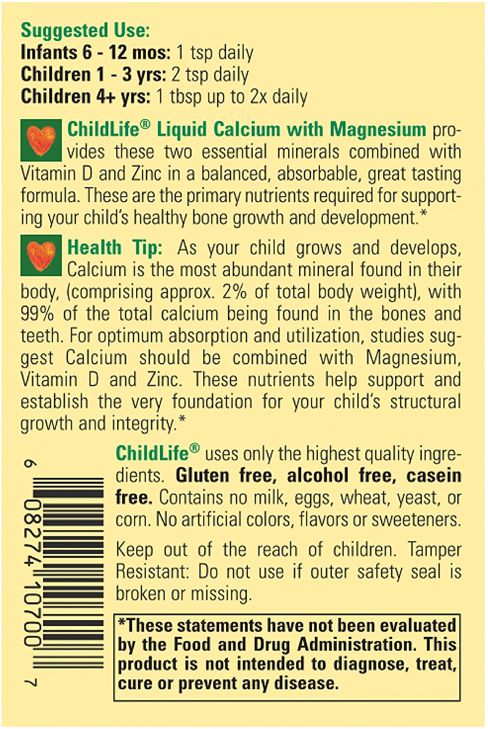 ChildLife, Liquid Calcium with Magnesium, Natural Orange Flavor, 16 fl oz (474 ml) - Ultimate Sup Singapore