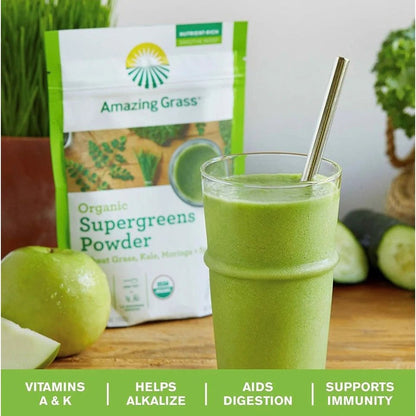 Amazing Grass, Organic Super Greens, 150g (30 servings) - Ultimate Sup Singapore