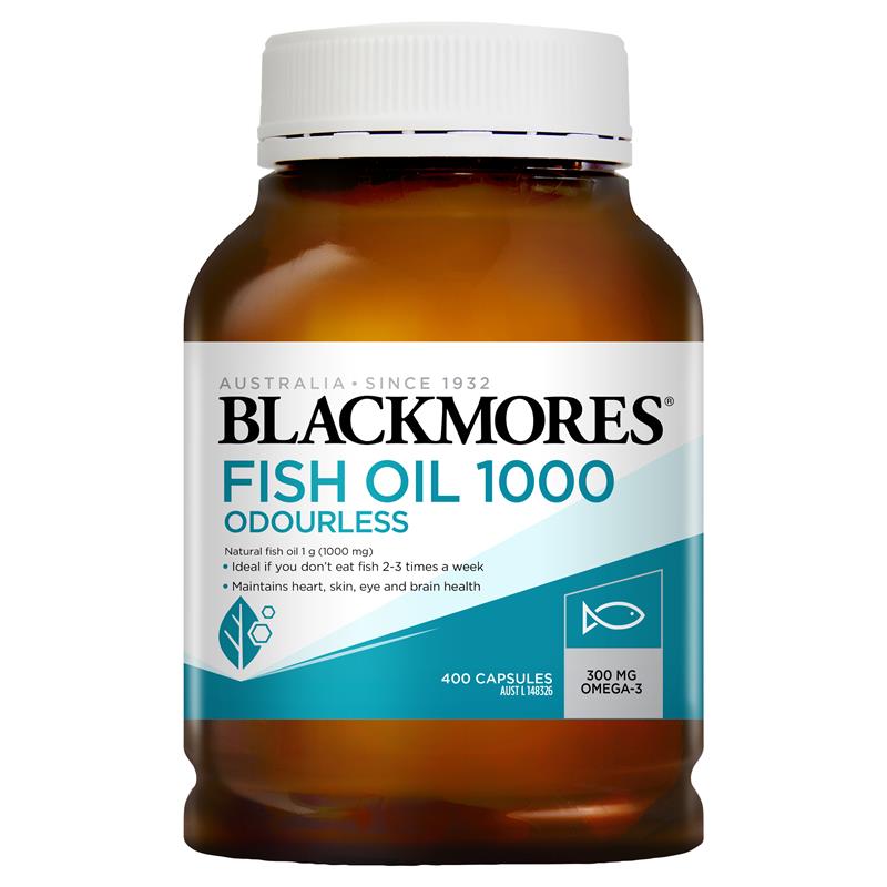Blackmores Odourless Fish Oil 1000mg 400cap New Packaging - Ultimate Sup Singapore