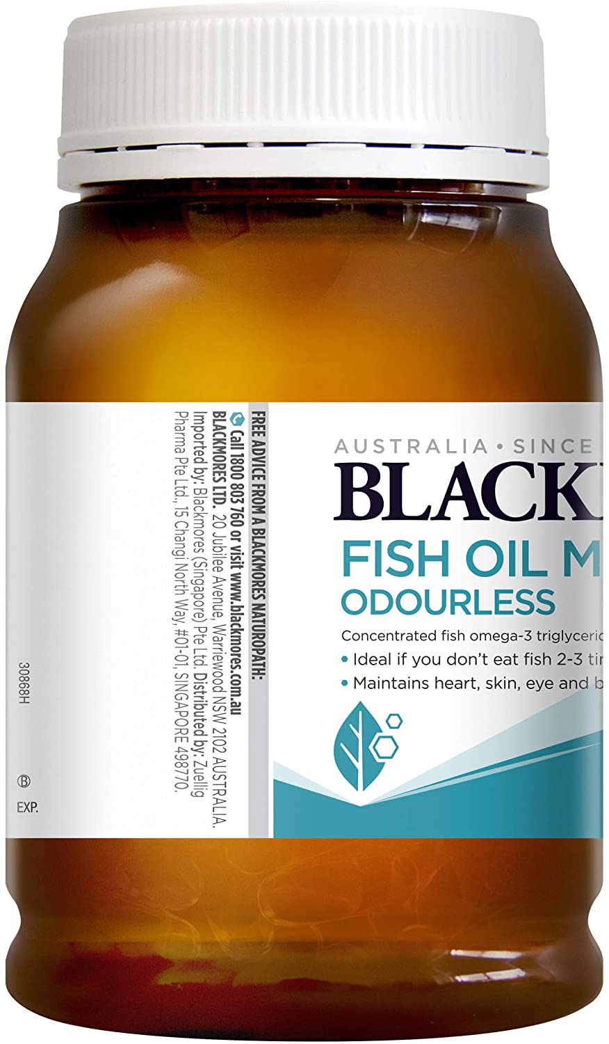 Blackmores Odourless Fish Oil 1000mg 400cap New Packaging - Ultimate Sup Singapore