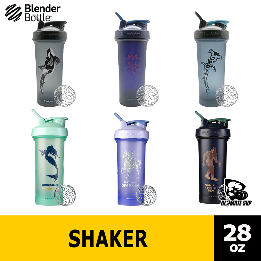 Blender Bottle Oceanic Magical Creatures Edition Classic w/ Loop V2 | 28oz / 45oz - Ultimate Sup Singapore