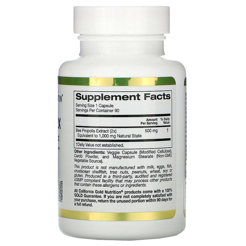 California Gold Nutrition, Bee Propolis 2X, 500 mg, 90-240 Caps - Ultimate Sup Singapore