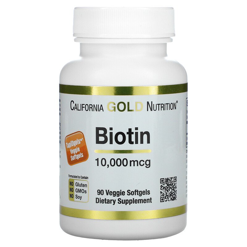 California Gold Nutrition, Biotin, 10,000 mcg, 90 Veggie Softgels - Ultimate Sup Singapore
