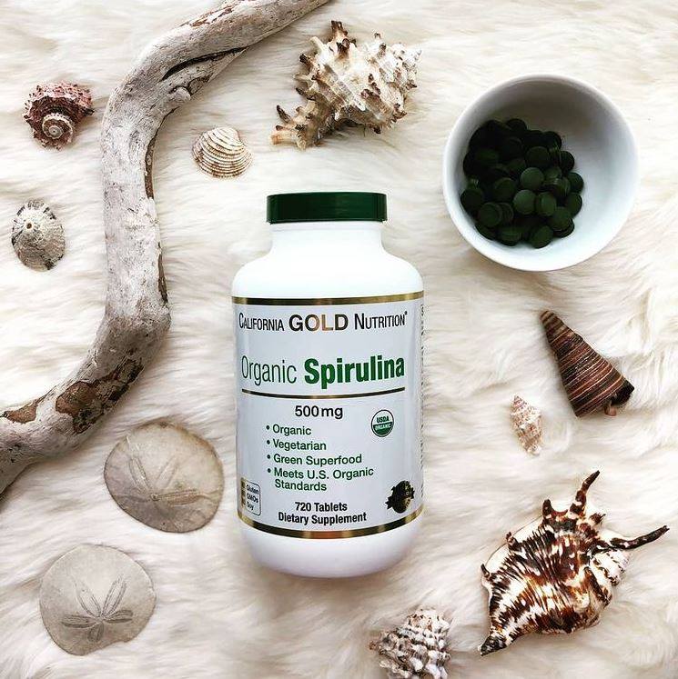 California Gold Nutrition, Green Superfood, Organic Spirulina, USDA Certified, 500 mg, 60-240-720 Tablets - Ultimate Sup Singapore