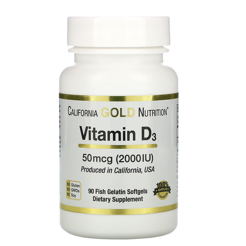 California Gold Nutrition, Vitamin D3, 125/50 mcg (5000/2000 IU), 90 Fish Gelatin Softgels - Ultimate Sup Singapore