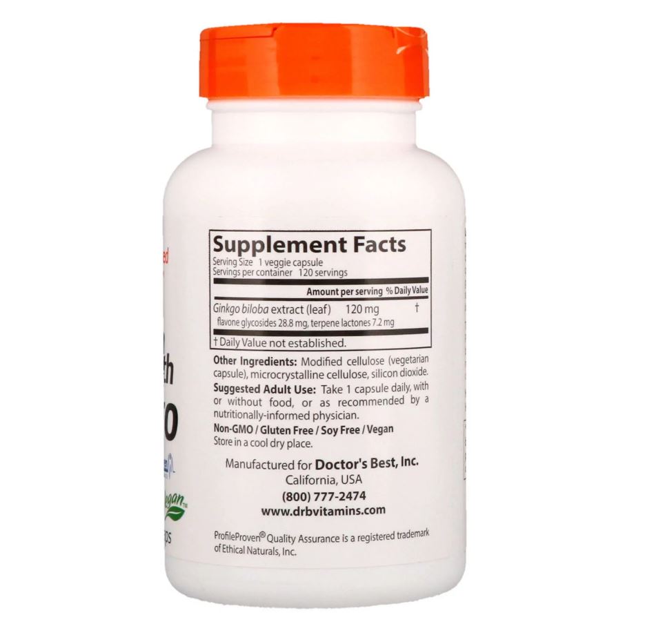 Doctor's Best, Extra Strength Ginkgo, 120 mg, 120 Veggie Caps - Ultimate Sup Singapore